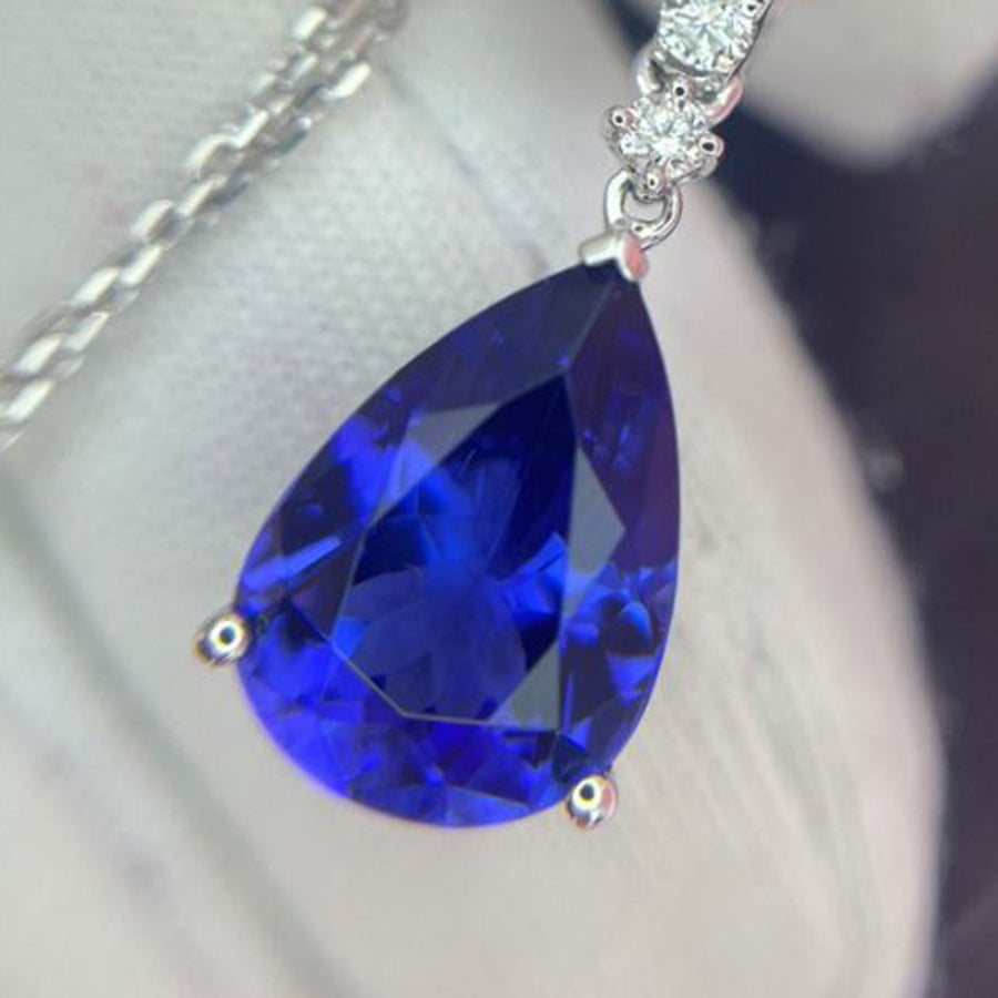 Exquisite 5.34 Ct Pear-Shaped Tanzanite Drop Pendant