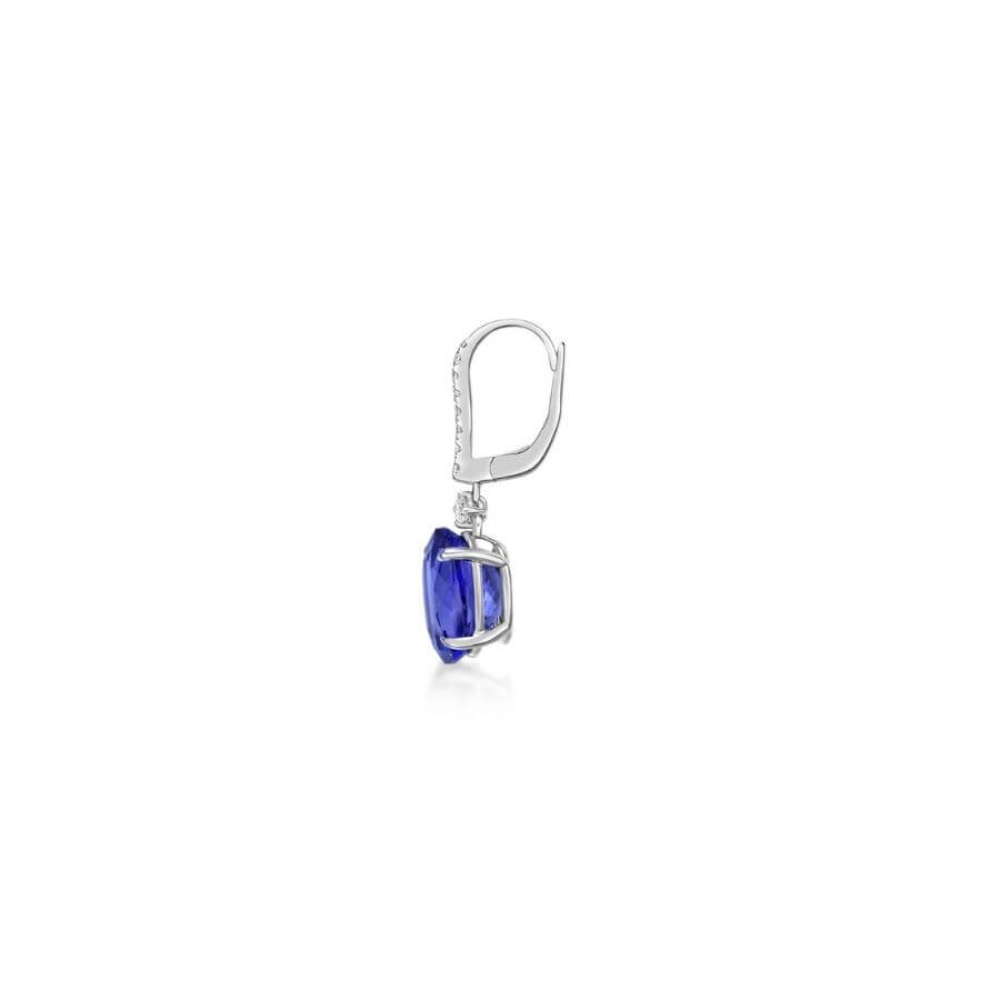 7.02 Ct Tanzanite & Diamond Drop Earrings