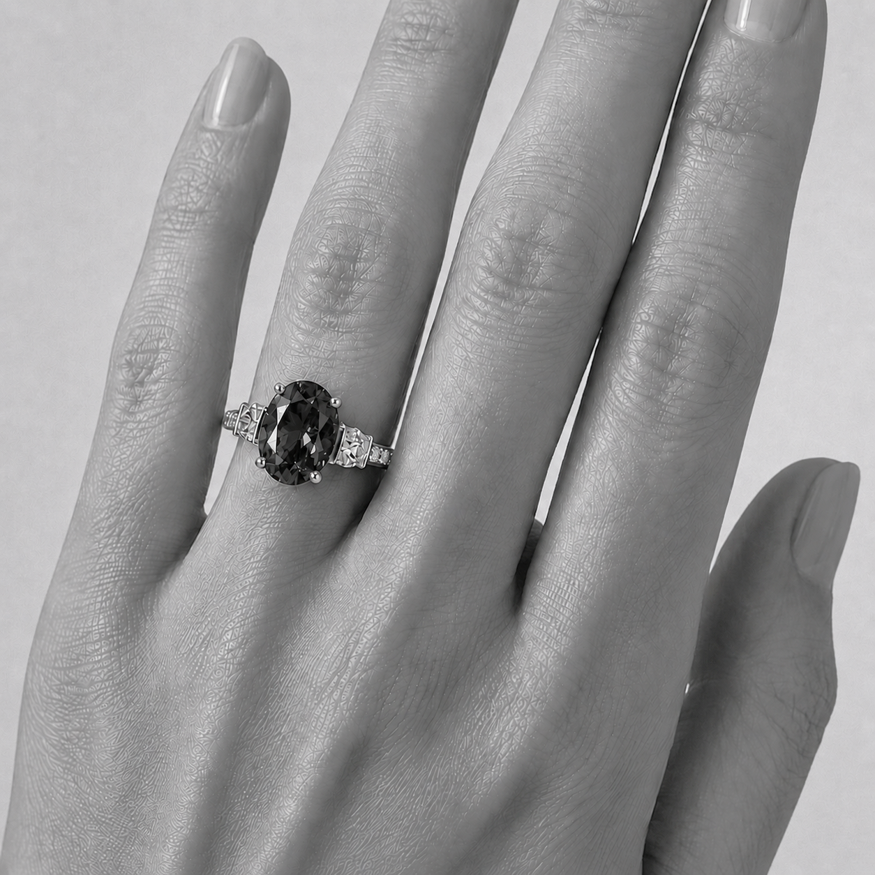 "Evening Sky" Oval Tanzanite & Diamond Ring - Made to Order