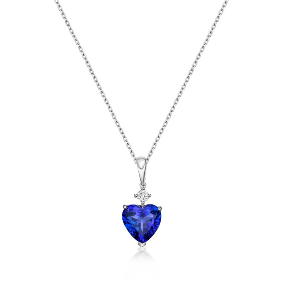 4.15 Ct Deep Blue Heart-Shaped Tanzanite Pendant
