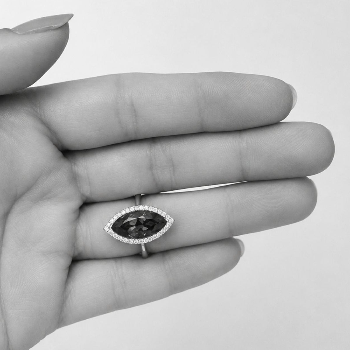 Tanzanite Marquise Cut Ring in White Gold - Made to Order