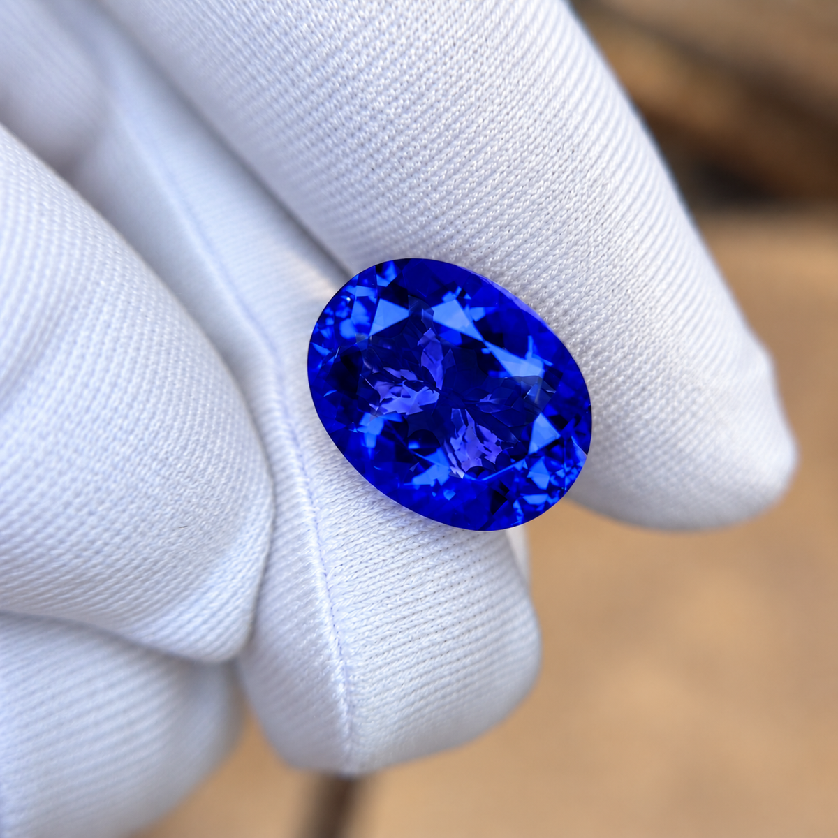 Exceptional 13.18 Carat Tanzanite Oval with GIA Identification Report