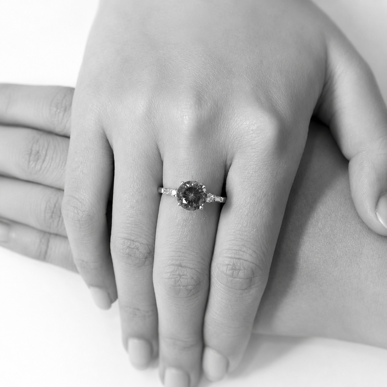 Tansanit- und Diamantring im Tiffany-Stil – Einzelanfertigung