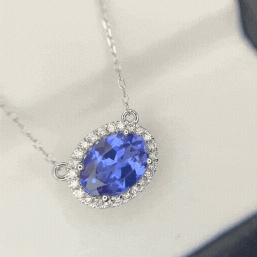 "East-West" Oval Tanzanite Pendant