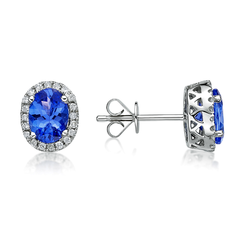 Oval Green Diamond Earrings — Ouros Jewels