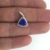 1.88 Ct Tanzanite Trillion Cut & Diamond Halo Pendant