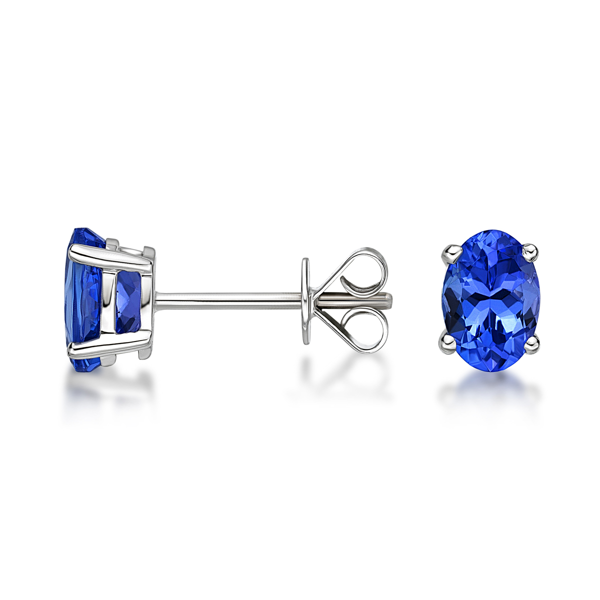 2.00 ct Tanzanite Stud Earrings 14K White Gold - Tanzanite Direct ...