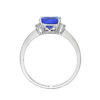 Cushion Shaped Tanzanite & Diamond Solitaire Ring 2.91 ct