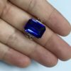 Exceptional 9.36 Ct Emerald Cut Tanzanite & Diamond Ring