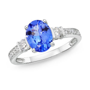 1.50 Ct "Evening Sky" Tanzanite & Diamond Ring