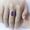 1.63 ct Tanzanite & Diamond Marquise Halo Ring