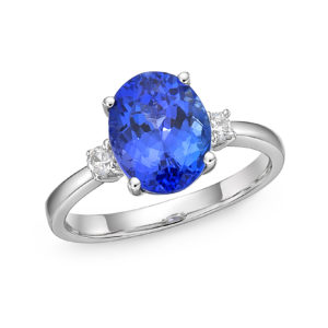 1.76 Carat Tanzanite & Diamond "Paris" Engagement Ring