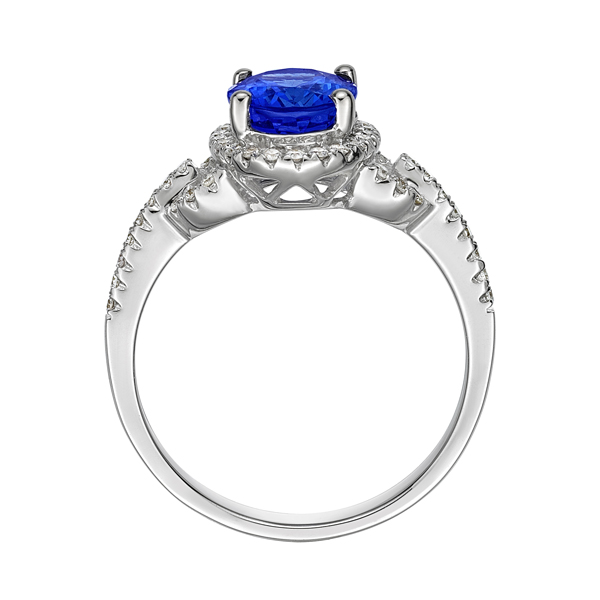 2.00 Ct Tanzanite & Diamond Deco Halo Ring - Tanzanite Direct ...