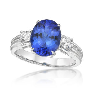 "Balmoral" Oval Tanzanite & Diamond Ring