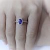 Petit Tanzanite Oval & Diamond Halo Ring