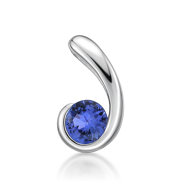 0.87 Tanzanite & 18 K White Gold 'Swirl' Pendant - Tanzanite Direct ...