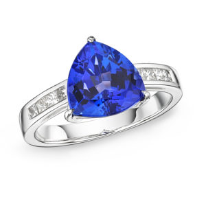 Premier 3.85 Trillion Tanzanite & Princess Cut Ring