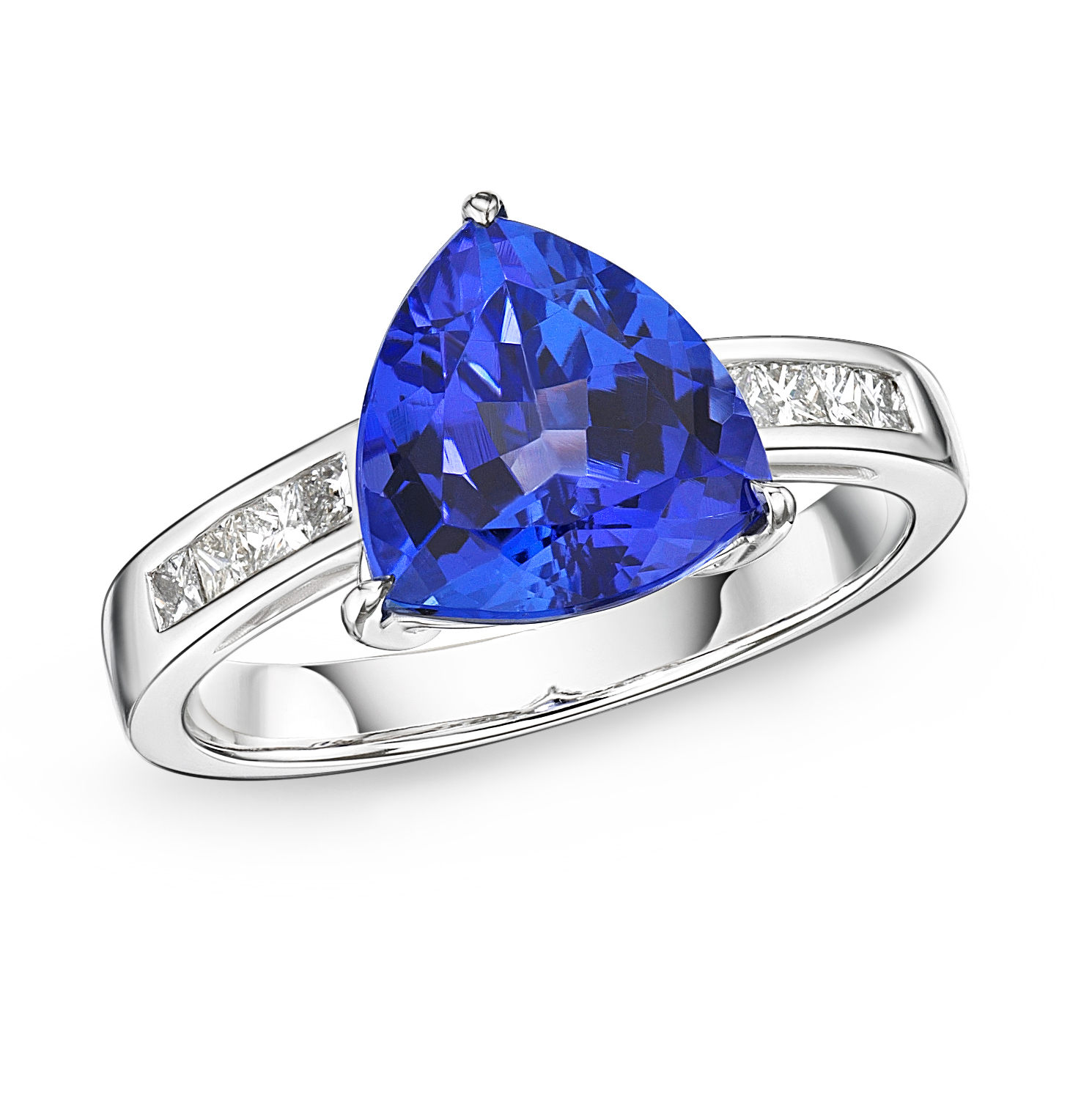 Princess Cut Tanzanite Engagement Rings