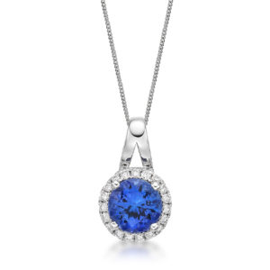 Tanzanite & Diamond Solitaire Slider Pendant