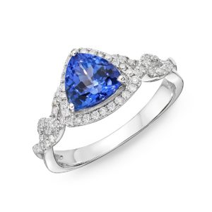 1.26 Carat Tanzanite Trillion Twist Ring