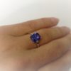 Cushion Shaped Tanzanite & Diamond Solitaire Ring 2.91 ct