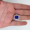 Exceptional Emerald Cut Tanzanite & Diamond Ring