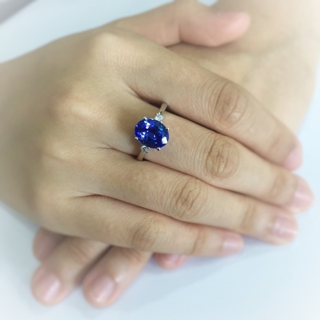 1.76 Carat Tanzanite & Diamond "Paris" Engagement Ring