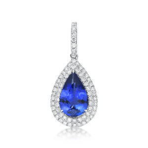 2.25 Ct Pear Shaped Tanzanite & Diamond Pendant