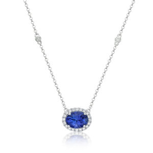 Tanzanite " East West " Oval Pendant