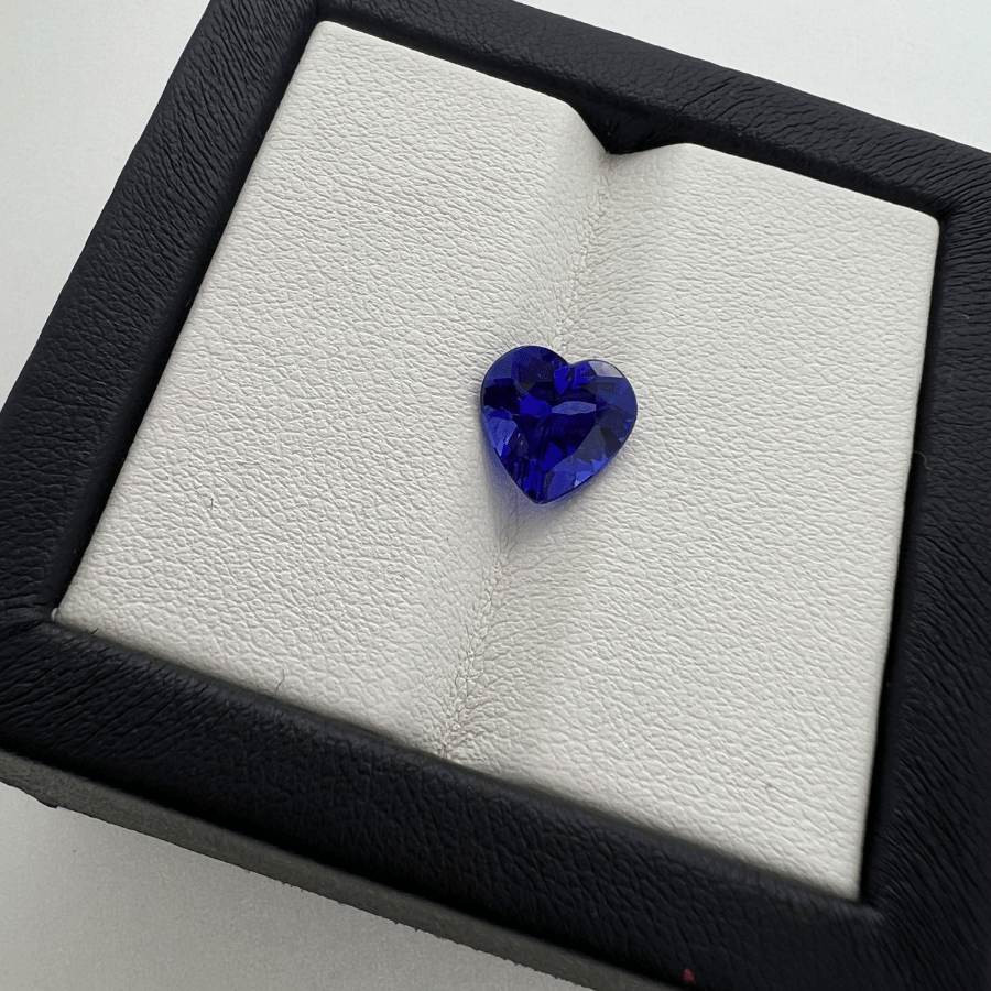 Tanzanite heart shape gemstone for sale.